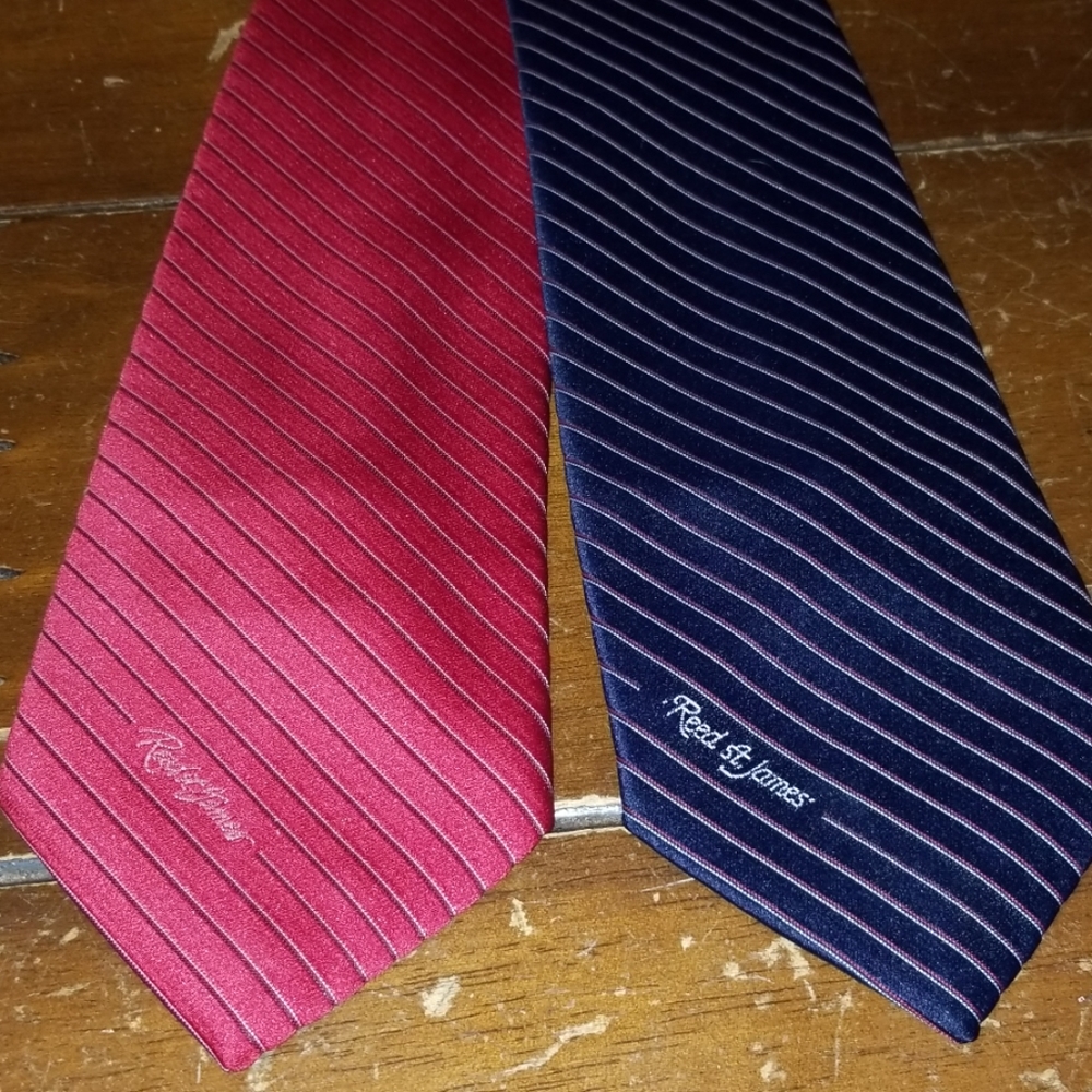 (2) REED ST JAMES Striped Mens Ties